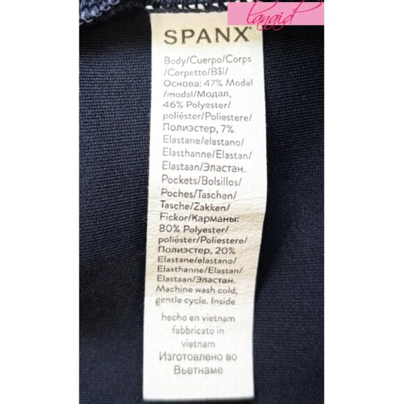 Spanx AirEssentials Sleeveless Jumpsuit Classic Navy Romper Open Back Wide Leg L - Picture 13 of 14